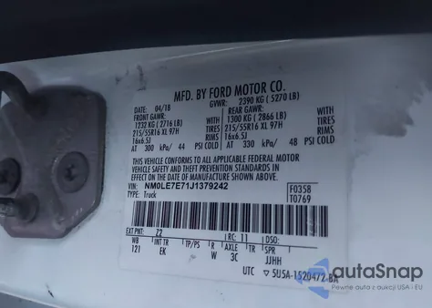 2018 Ford Transit Connect Xl from USA, damaged, VIN NM0LE7E71J1379242